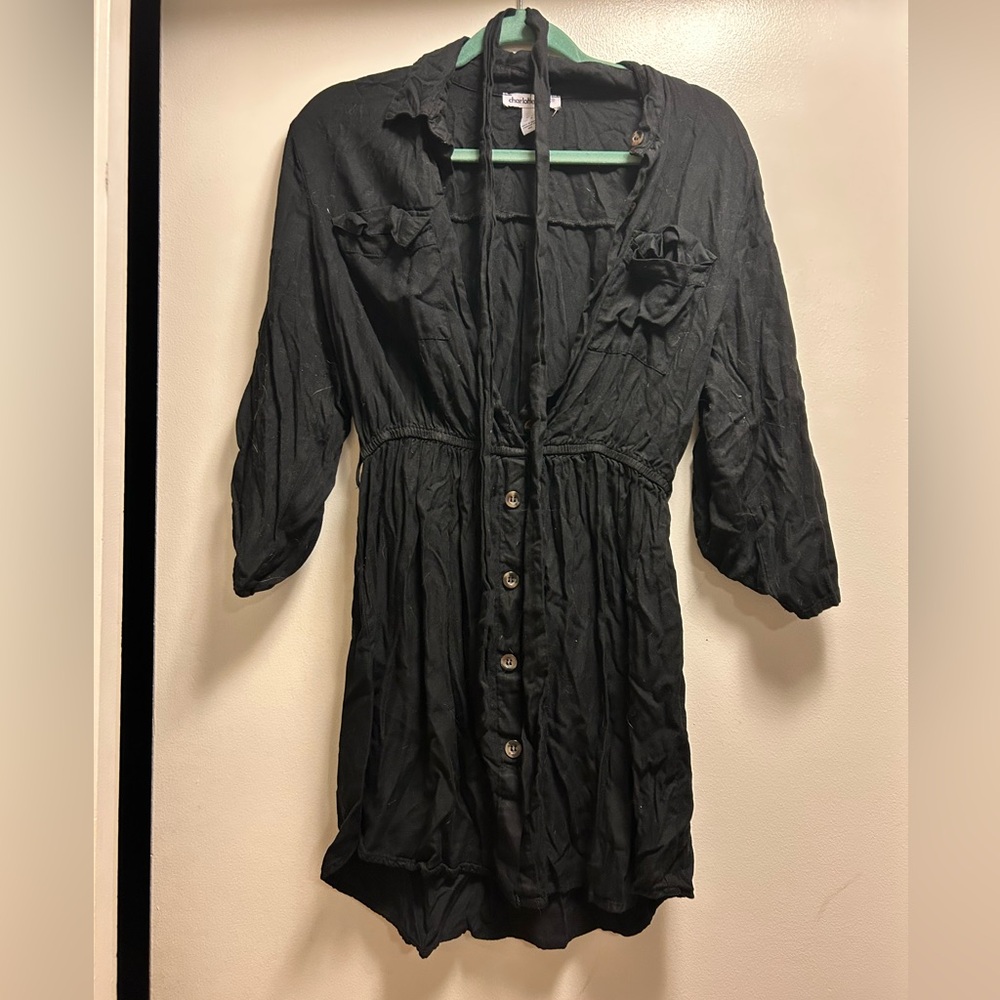 Charlotte Russe Black Button-Up dress